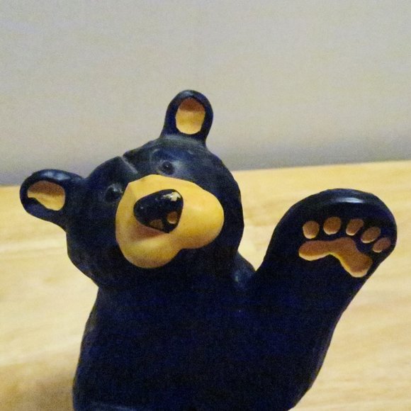 Bearfoots Bears Jeff Fleming Bic & Cubbie Card Pen Holder Resin Figurine Big Sky - Picture 7 of 14